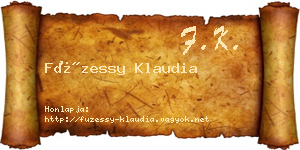 Füzessy Klaudia névjegykártya