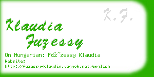 klaudia fuzessy business card